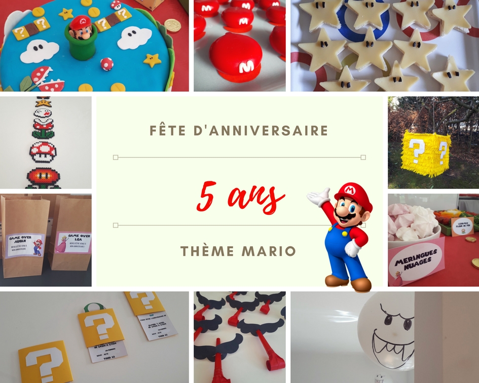 Idées pour un anniversaire sur le thème Mario 5 ans