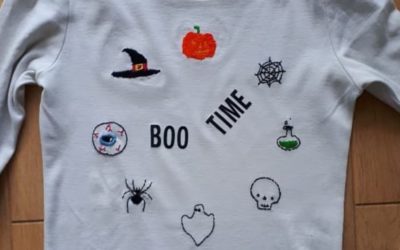 Tuto broderie : personnaliser un t-shirt pour Halloween